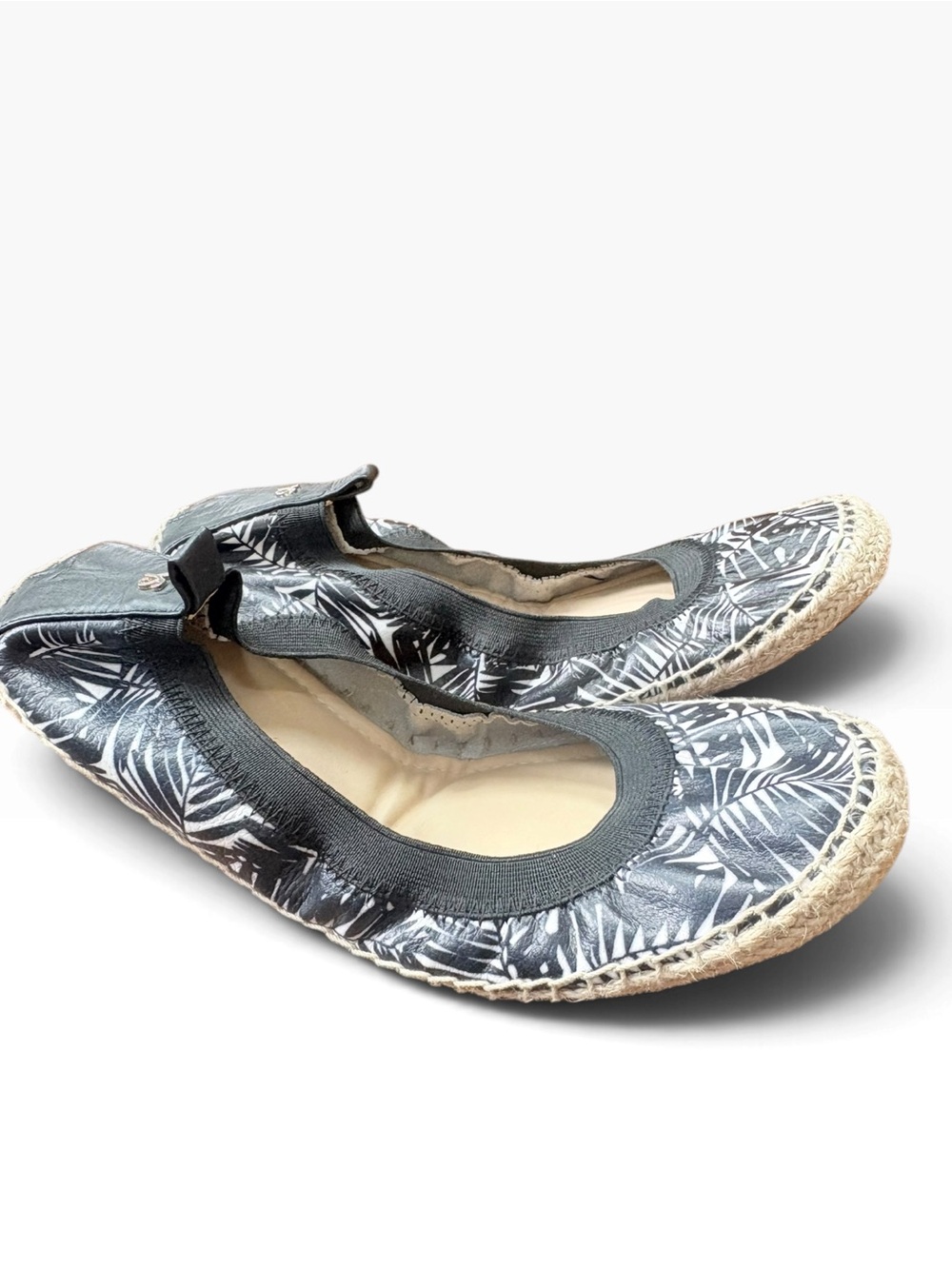 Yosi Samra Palm-Print Espadrille Ballet Flats shoes size 8